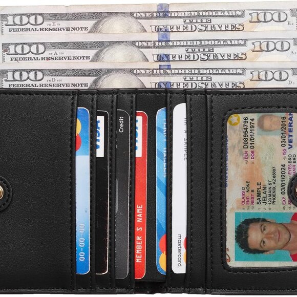 Compact Luxury Leather Wallet for Women: RFID Blocking & Organized Design - Picture 2 of 9
